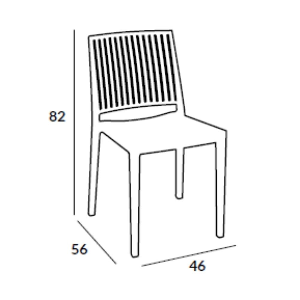 Sedia Bars in Polipropilene Verde Oliva Resistente ai Raggi UV e Umidità L46 x P56 x H82