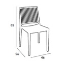 Sedia Bars in Polipropilene Verde Oliva Resistente ai Raggi UV e Umidità L46 x P56 x H82