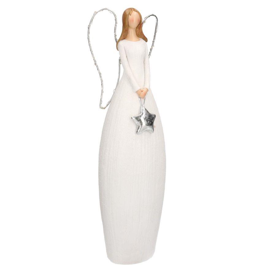 Angelo resina bianco con led cm10x7h30