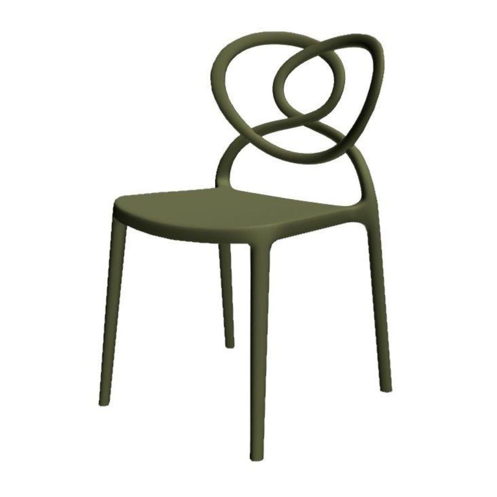 Sedia Lovely in Polipropilene Verde Oliva L59 x P53 x H82 cm
