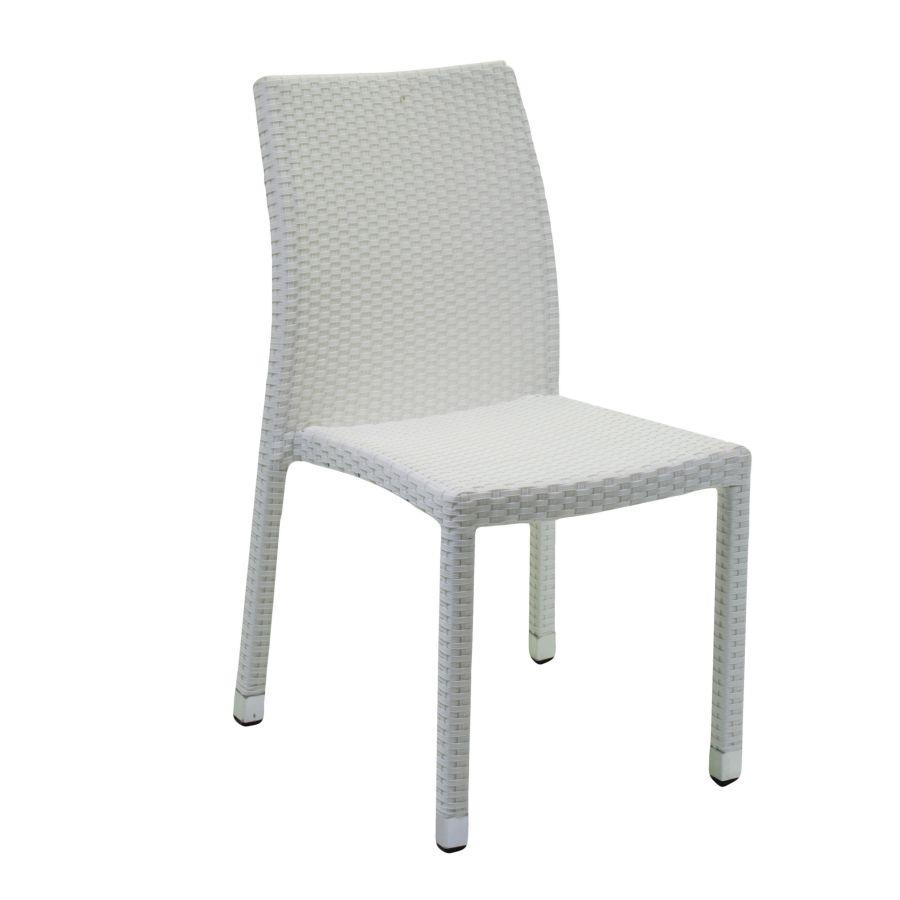 Sedia Polyrattan bianco ghiaccio cm 61 x 47 x 88h