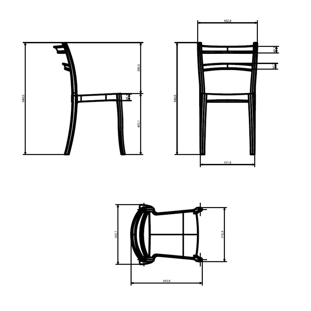 Sedia Samara in Polipropilene Tortora con Schienale a 2 Fasce Orizzontali