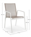 Sedia arredo giardino con bracciolo  bianco Cruise