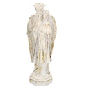 Angelo resina bianco oro con lanterna cm 15x11h40