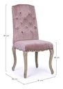 Sedia classica legno velluto rosa Diva cm 51 x 53 x 99