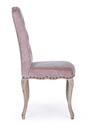 Sedia classica legno velluto rosa Diva cm 51 x 53 x 99