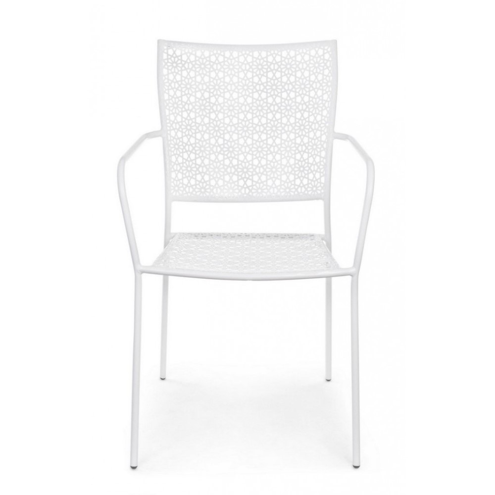 Sedia con braccioli da esterno Jodie bianco