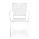 Sedia con braccioli da esterno Jodie bianco