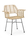 Sedia con braccioli in fibra naturali Tunas