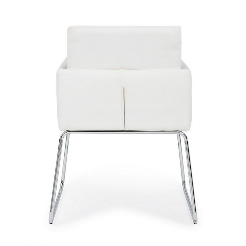 Sedia con braccioli in similpelle Bianco SIXTY 60x54x h80,5 cm