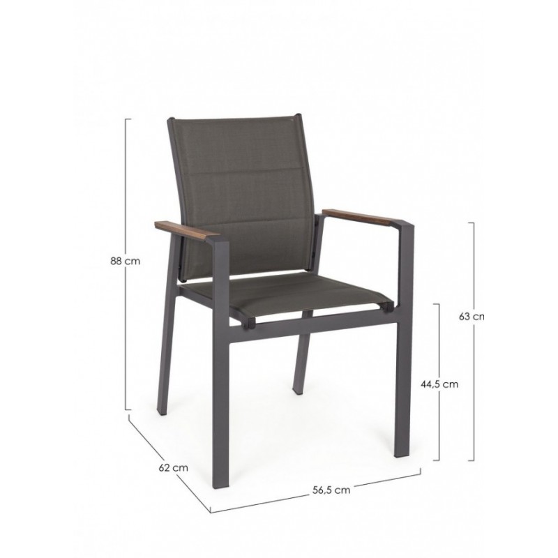 Sedia da esterno antracite in alluminio kubik