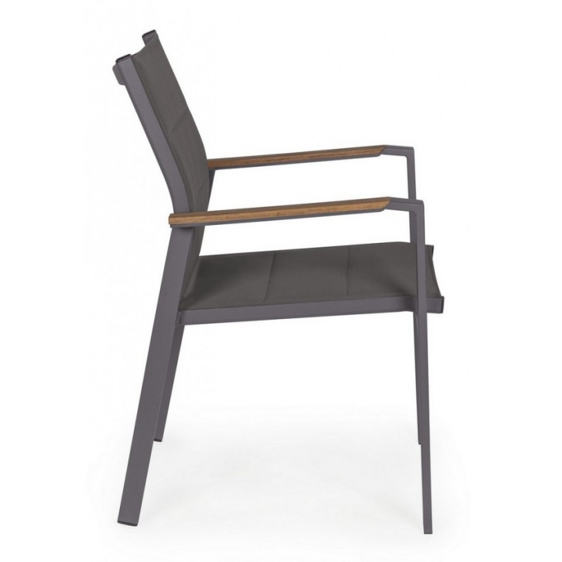 Sedia da esterno antracite in alluminio kubik