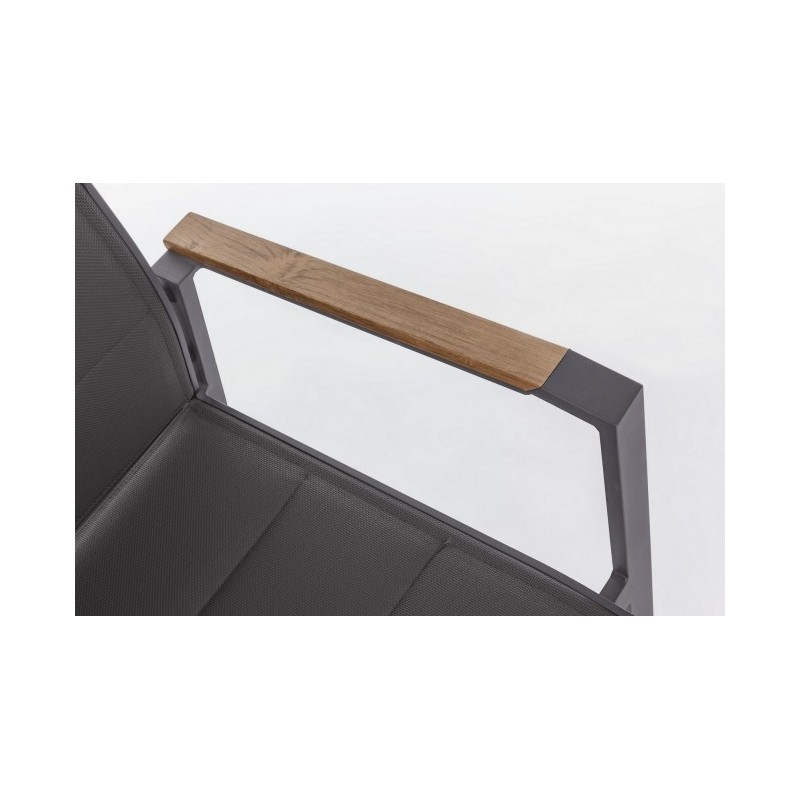 Sedia da esterno antracite in alluminio kubik