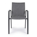 Sedia da giardino antracite con braccioli Bizzotto