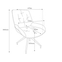 Sedia da pranzo grigio chiaro con schienale in ecopelle aragosta e gambe nere