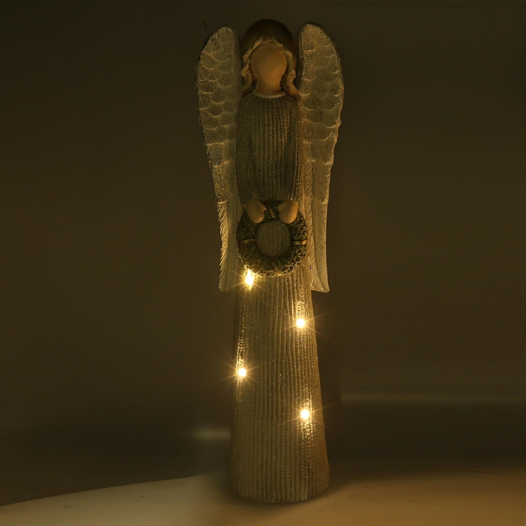 Angelo resina led argento cm20x12,5h65