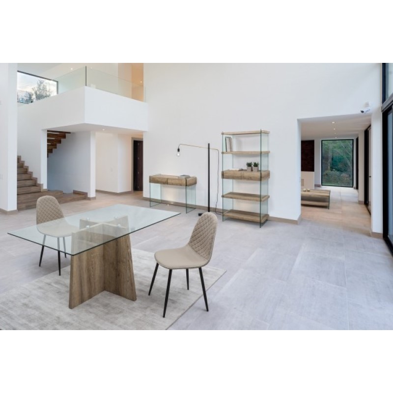 Sedia da pranzo in similpelle Tortora AMANDA 45x54x h87 cm