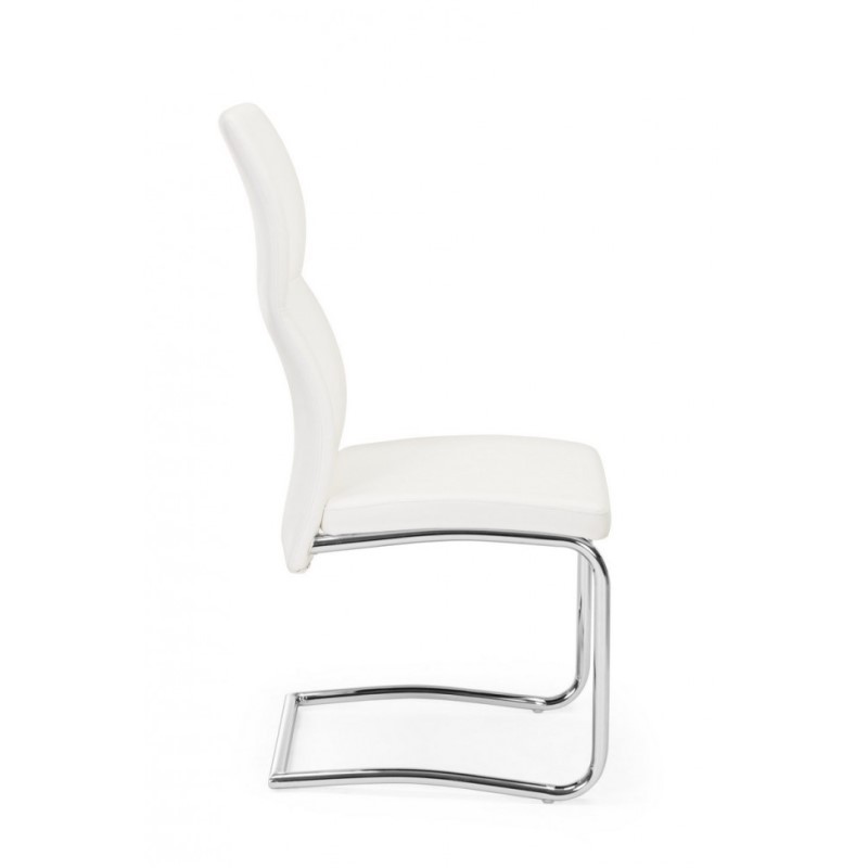 Sedia design  in ecopelle Bianco THELMA 44x58x h104 cm