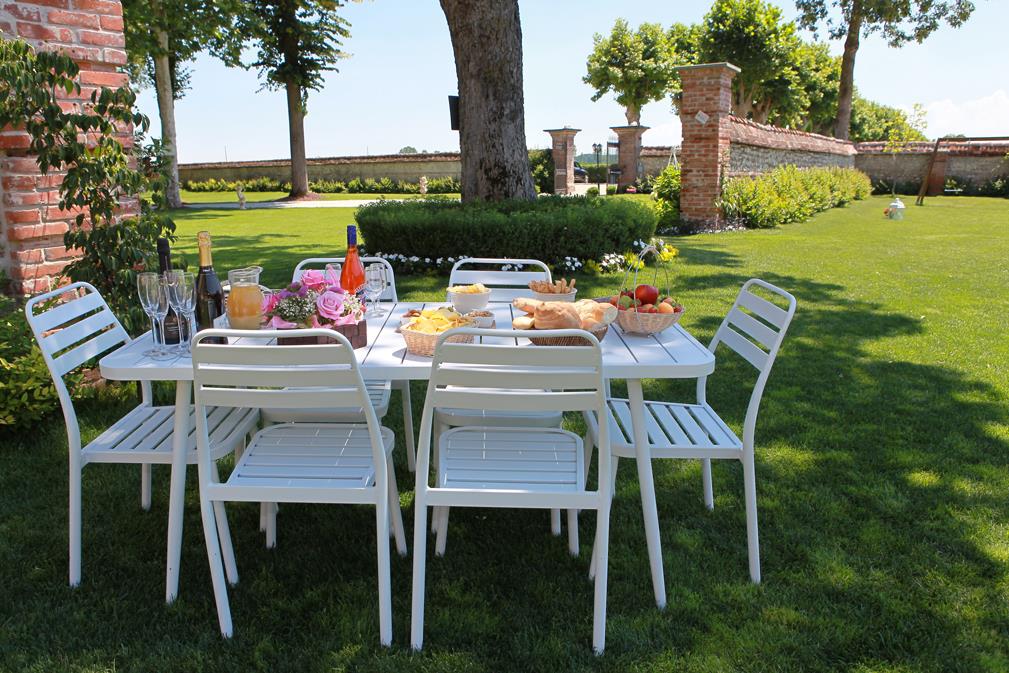 Sedia esterno alluminio las vegas bianca cm 49x 58 x h45/88