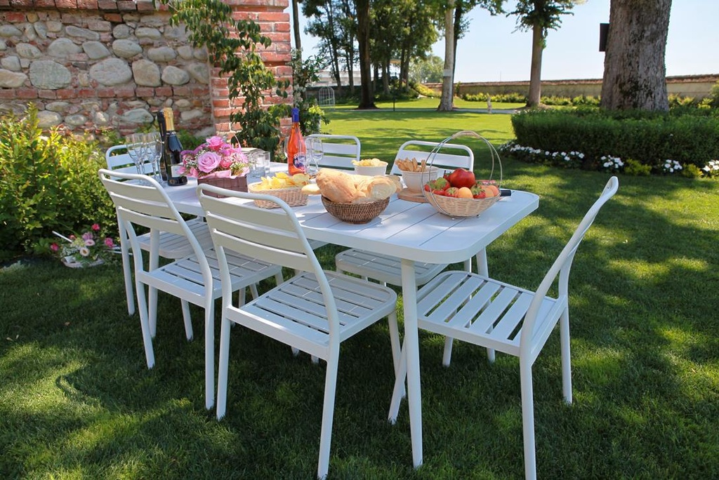 Sedia esterno alluminio las vegas bianca cm 49x 58 x h45/88