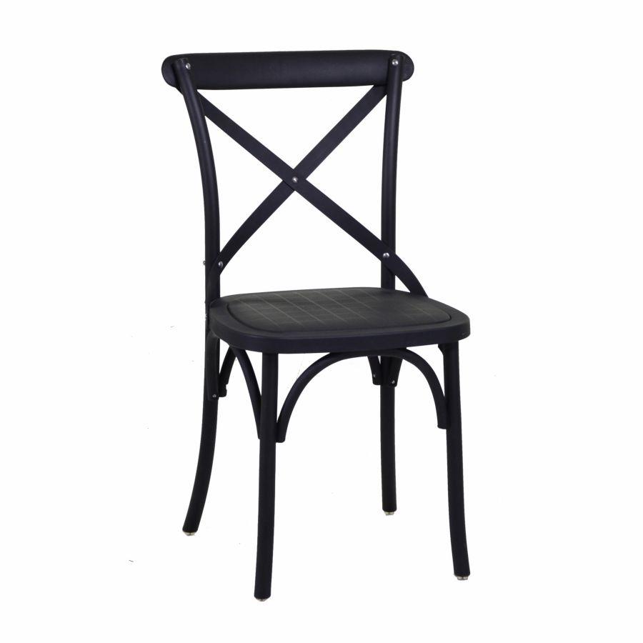 Sedia esterno plastica cross nero cm39x43 x h45,5/89,5