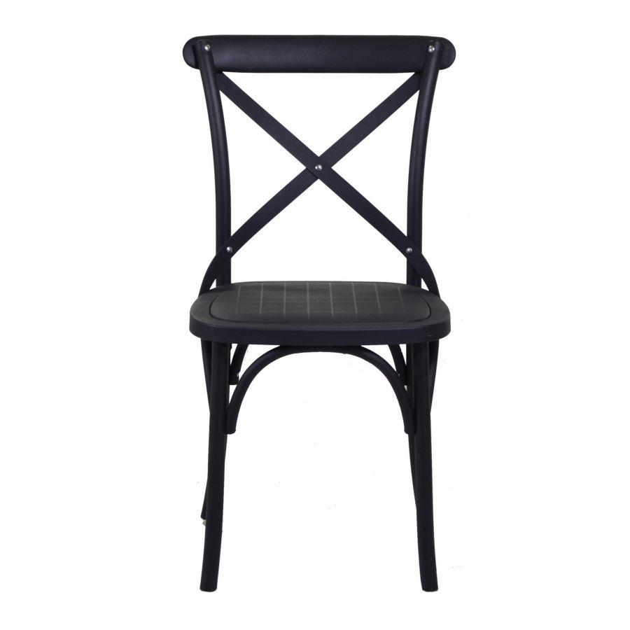 Sedia esterno plastica cross nero cm39x43 x h45,5/89,5