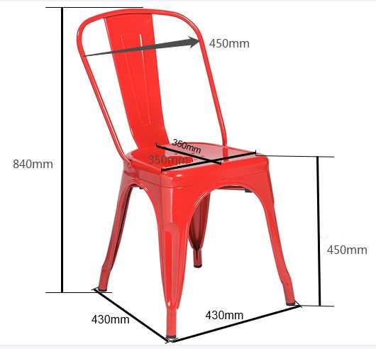 Sedia ferro new bristol nero cm51x43h84