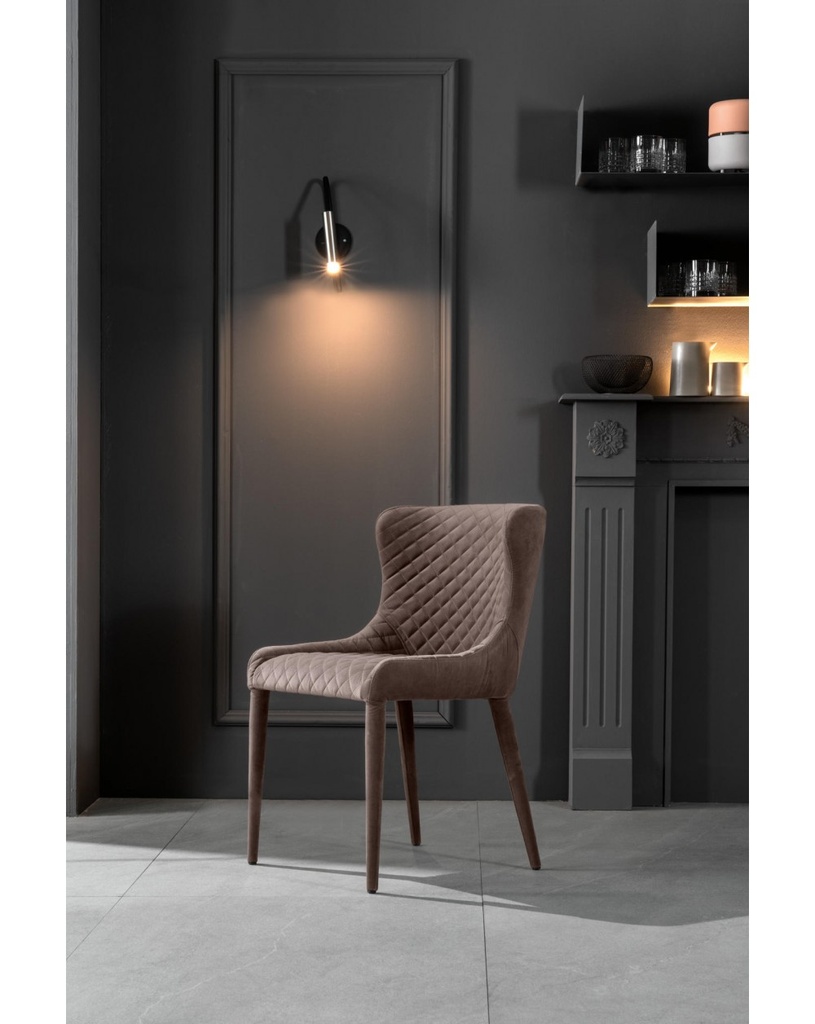 Sedia in Microfibra Afrodite visone STS