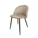 Sedia in Tessuto Tortora con Gambe in Metallo Nero  78x47x57 cm