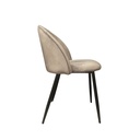 Sedia in Tessuto Tortora con Gambe in Metallo Nero  78x47x57 cm