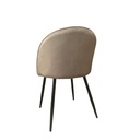 Sedia in Tessuto Tortora con Gambe in Metallo Nero  78x47x57 cm