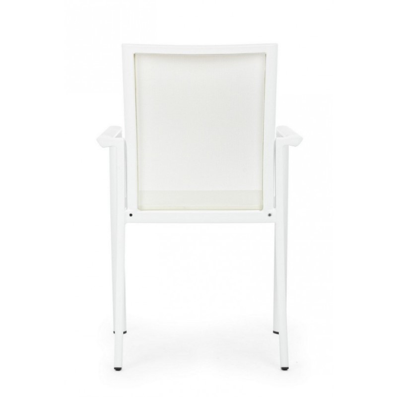 Sedia in alluminio con braccioli Konnor bianco