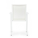 Sedia in alluminio con braccioli Konnor bianco