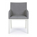 Sedia in alluminio verniciata a polvere grigio cm 55x 62x  82h