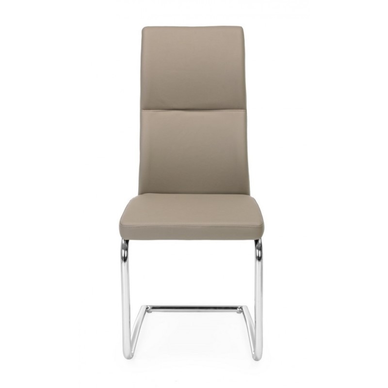 Sedia in ecopelle Tortora THELMA 44x58x h104 cm