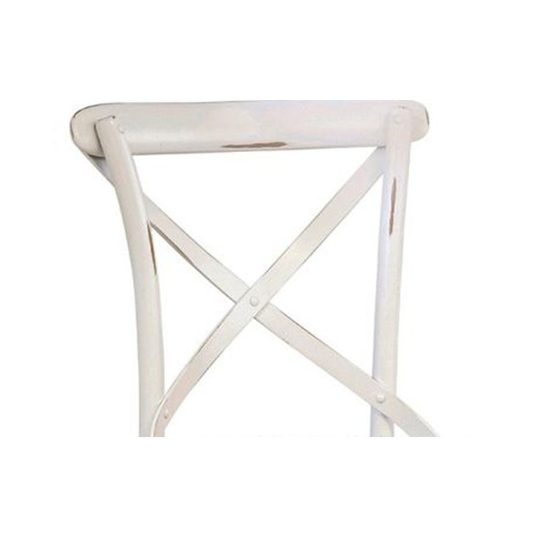 Sedia in legno faggio curvato bianco anticato seduta ecopelle 51x51xh.89 cm.