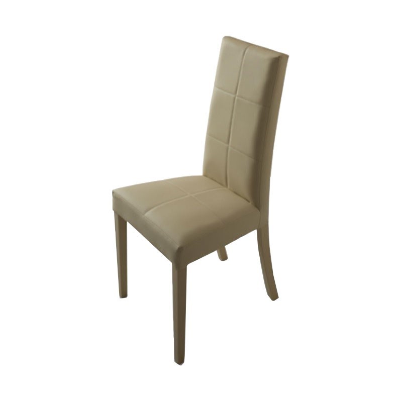 Sedia in legno rivestita ecopelle cappuccino struttura in tinta 47x47xh.101 cm