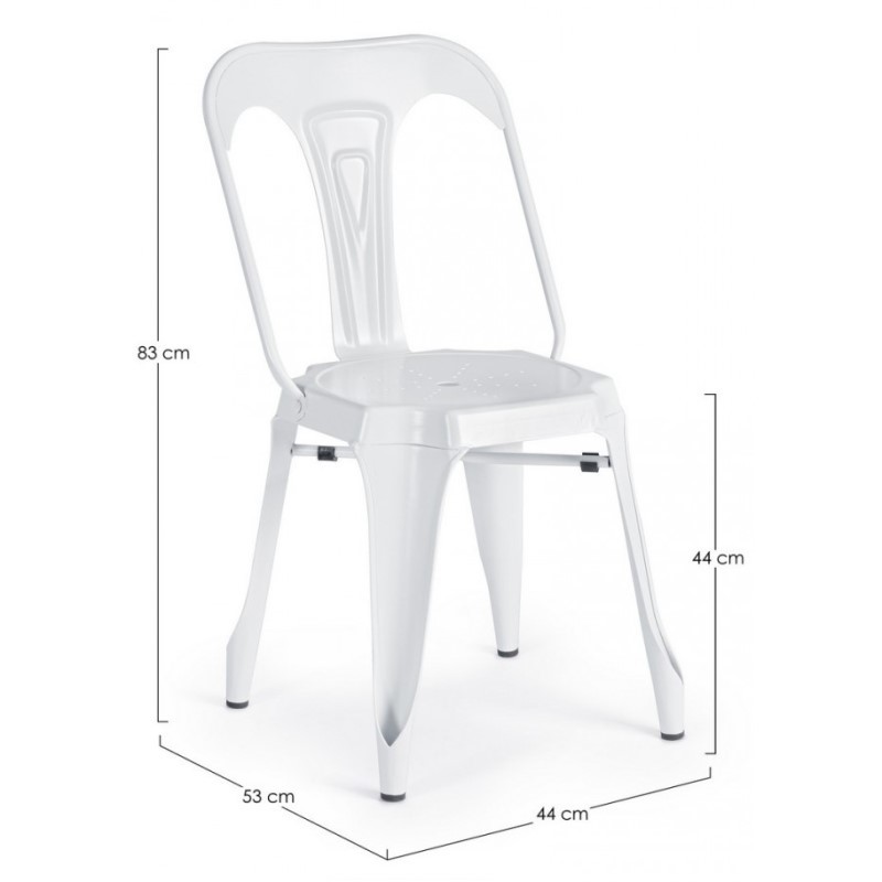 Sedia in stile contemporaneo in acciaio Bianca MINNEAPOLIS 44x53x h83 cm