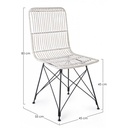 Sedia in stile contemporaneo in acciaio e kubu Bianco LUCILA 45x55x h85 cm