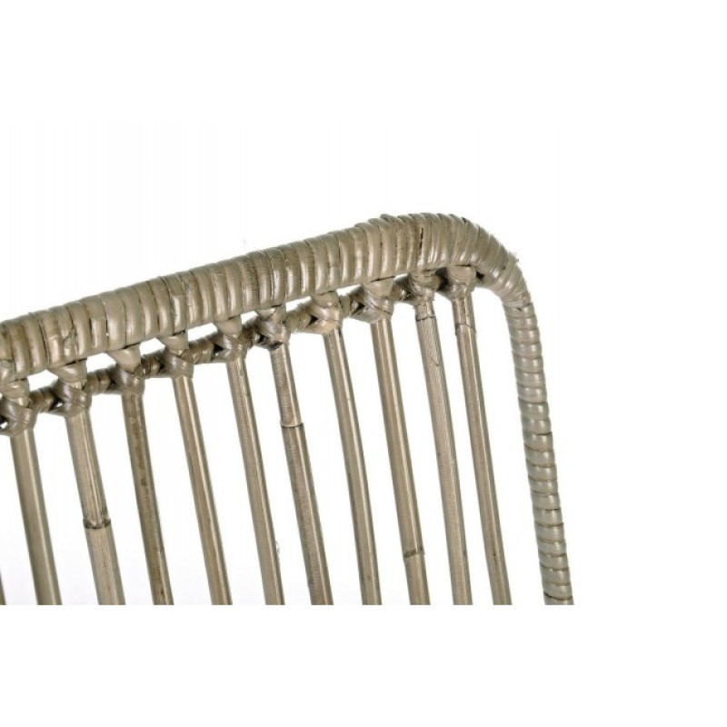 Sedia in stile contemporaneo in acciaio e kubu Grigio LUCILA 45x55x h85 cm