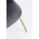 Sedia in velluto grigio con gambe oro