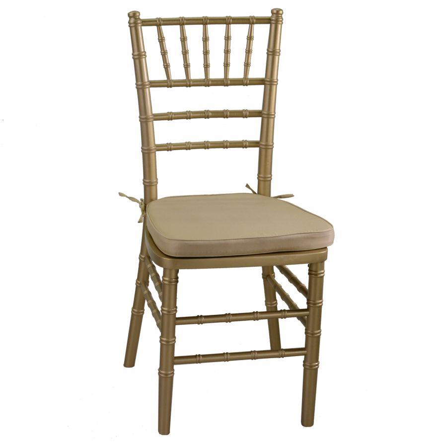 Sedia legno chiavari oro con cuscino oro cm 40x40h43/92