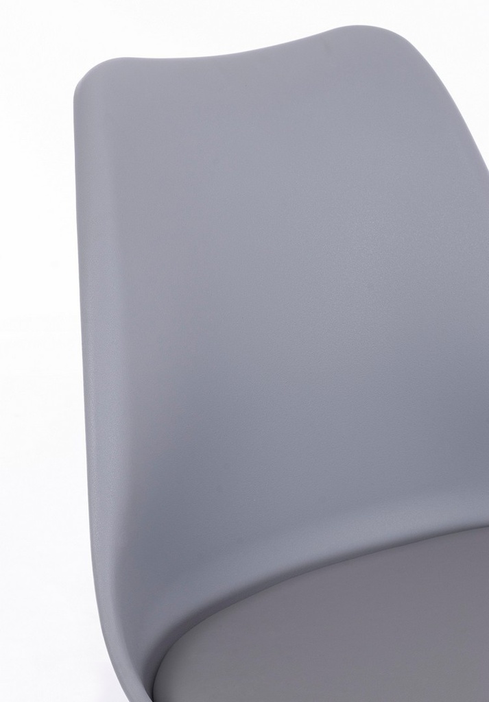 Sedia moderna legno plastica similpelle grigio New trend cm 59 x 49 x 83,5 