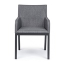 Sedia per esterno con braccioli  in tessuto Antracite OWEN JX55 55x62x h82 cm