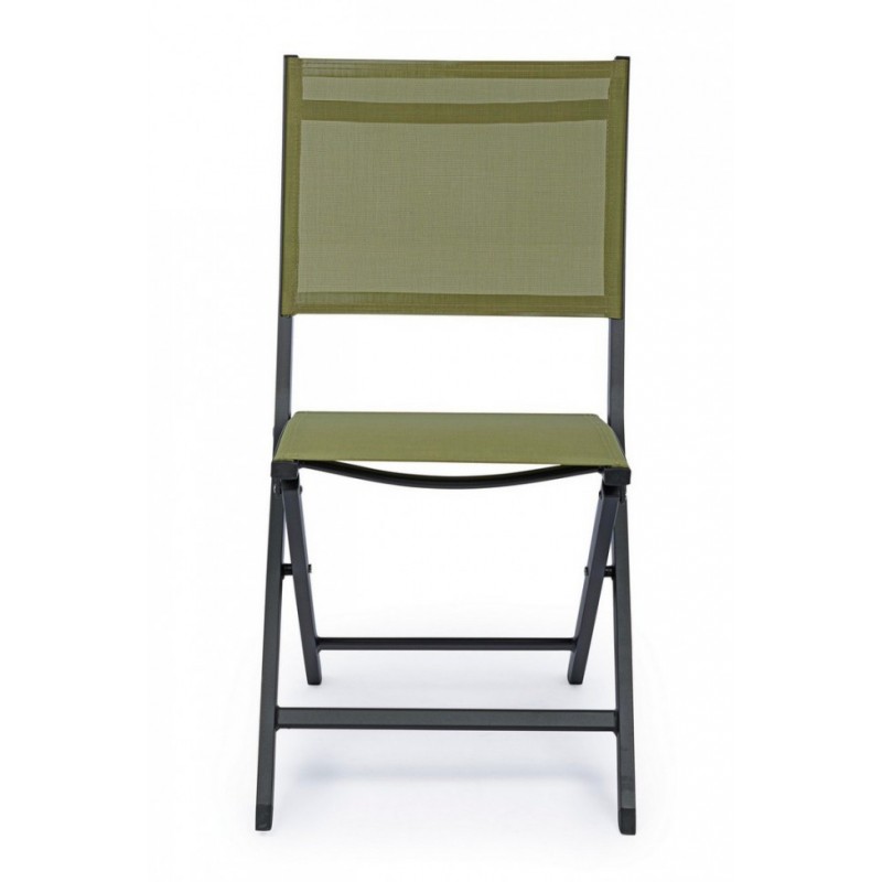 Sedia per esterno in alluminio Antracite Verde ELIN 47x57x h88 cm