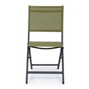 Sedia per esterno in alluminio Antracite Verde ELIN 47x57x h88 cm