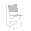 Sedia per esterno in alluminio Bianco Grigio ELIN 47x57x h88 cm