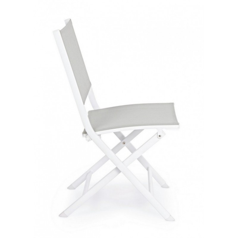 Sedia per esterno in alluminio Bianco Grigio ELIN 47x57x h88 cm