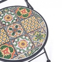 Sedia pieghevole in acciaio NAXOS con seduta e schienale decorate in ceramica 92h cm