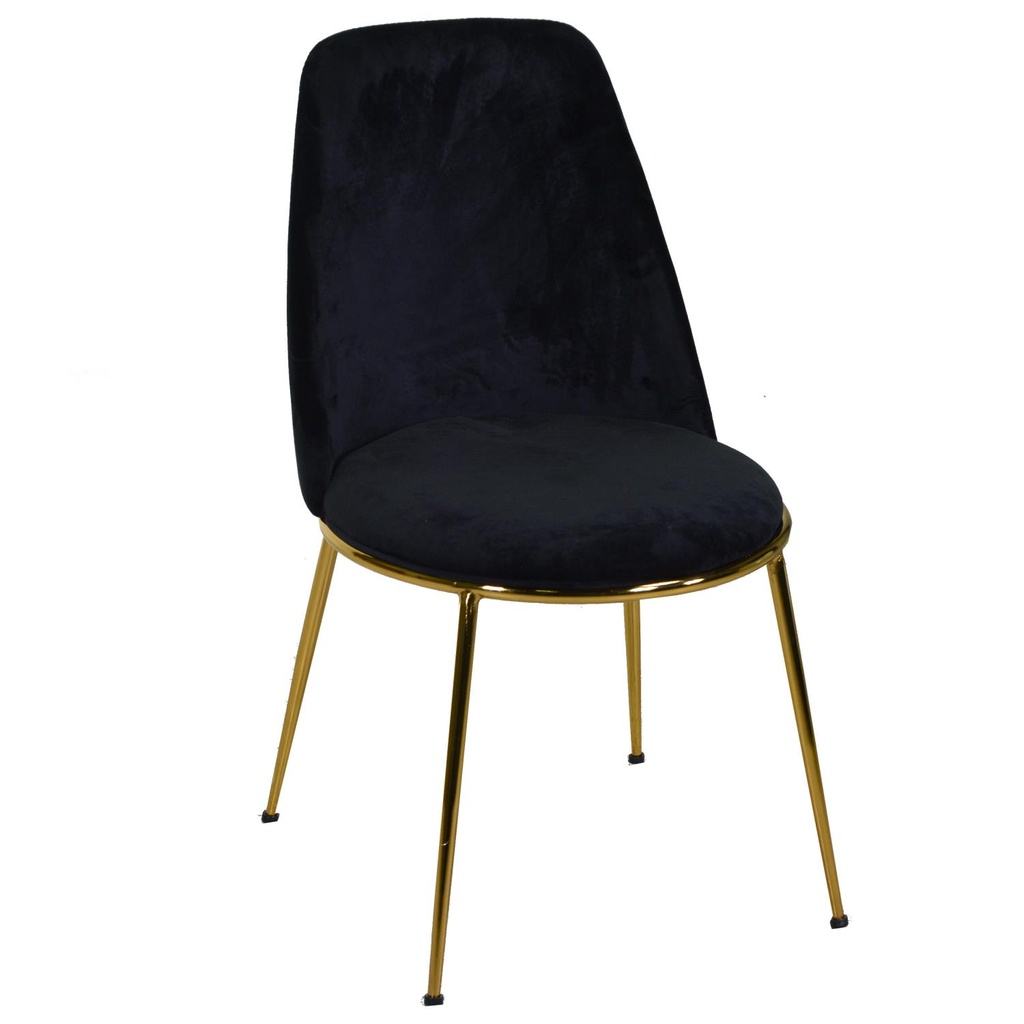 Sedia salotto design  velluto e metallo oro rotterdam nero
